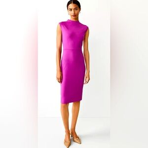 Ann Taylor Ponte Mock Neck Sheath Midi Dress (6)
